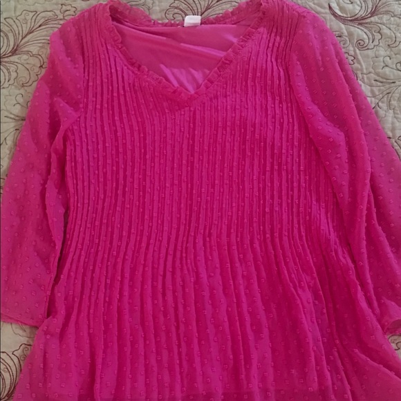 Bright Pink Swiss Dot Tunic NWOT - Picture 6 of 6